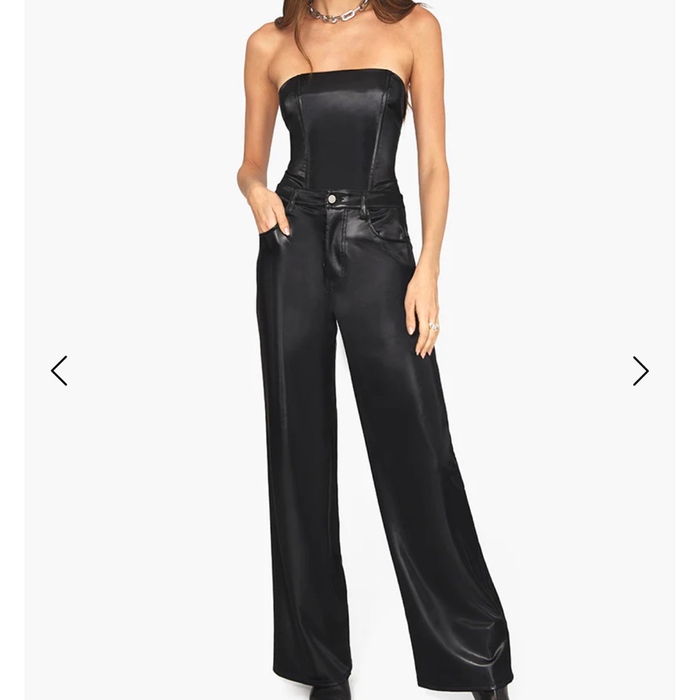 weworewhat vegan leather flare pants